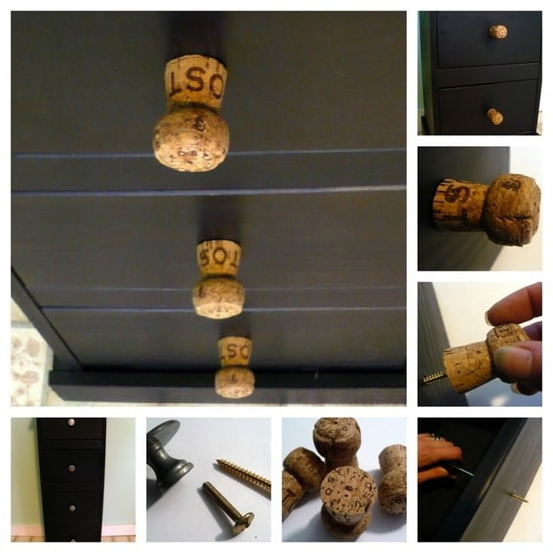 #17- USE CORKS AS KNOBS ON DRAWERS