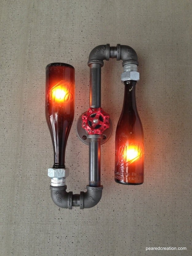 Half Life Inspired Vintage glass bottle craft lighting fixture
