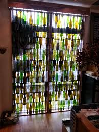 wine bottle curtain filtering light