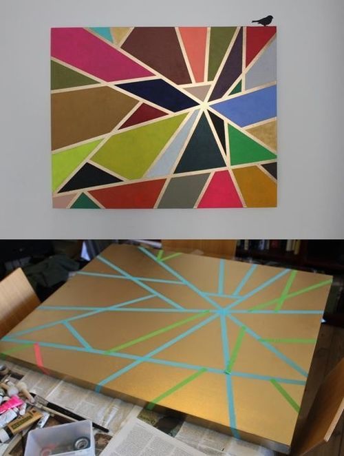 28. GO TAPE CRAZY Top 32 Amazing DIY Paintings For Your Blank Walls (13)