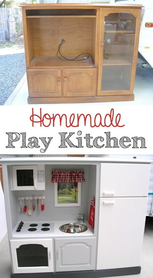 # 7. Old TV Unit Converted Into a Play Kitchen