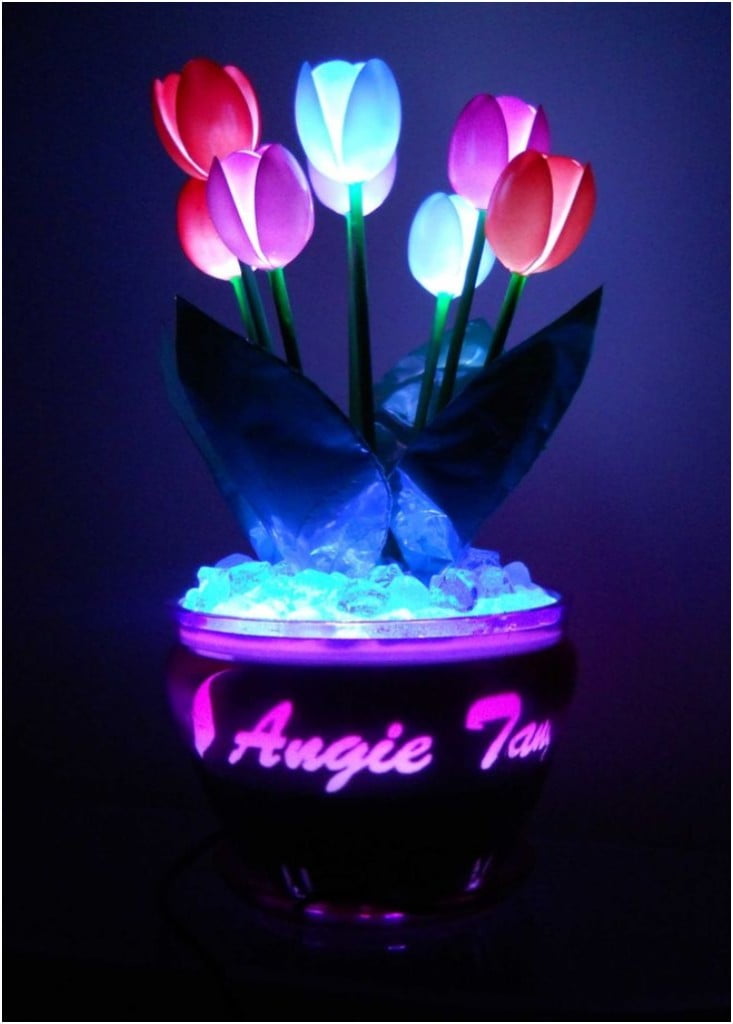Glowing-Plastic-Spoon-Tulips