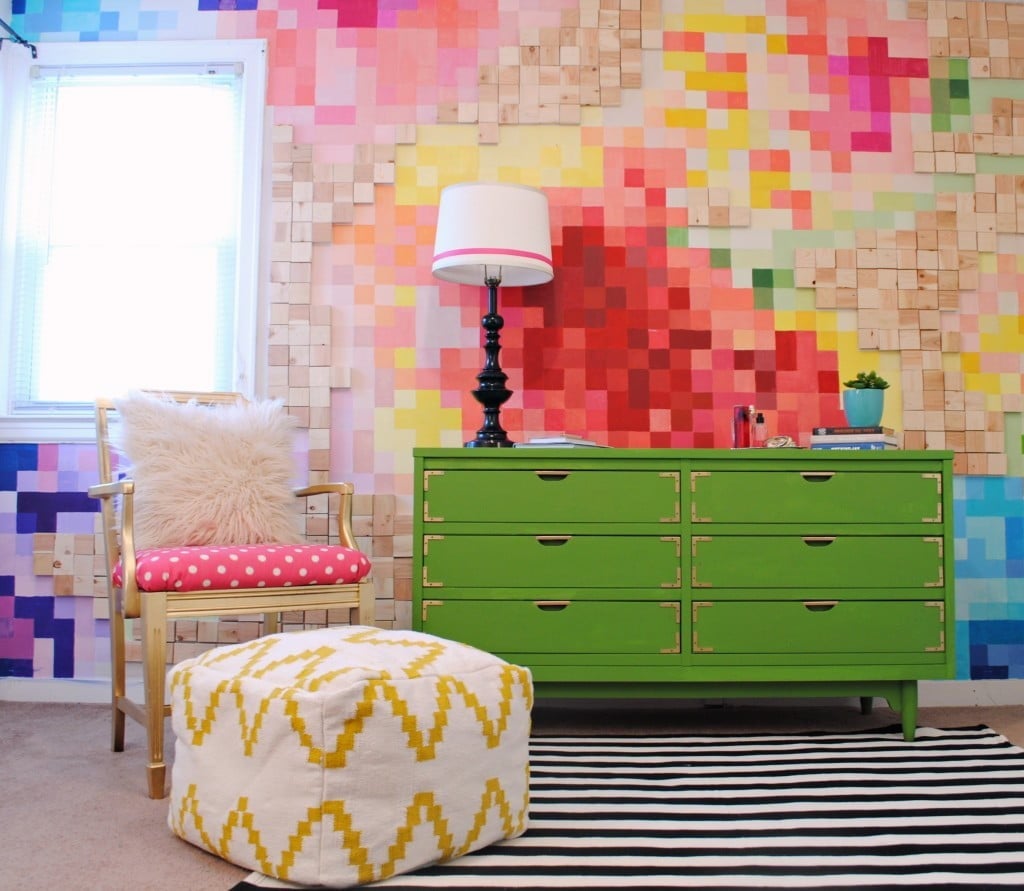 Pixelated-Floral-Wall-and-Kelly-Green-Campaign-Dresser1-1024x891