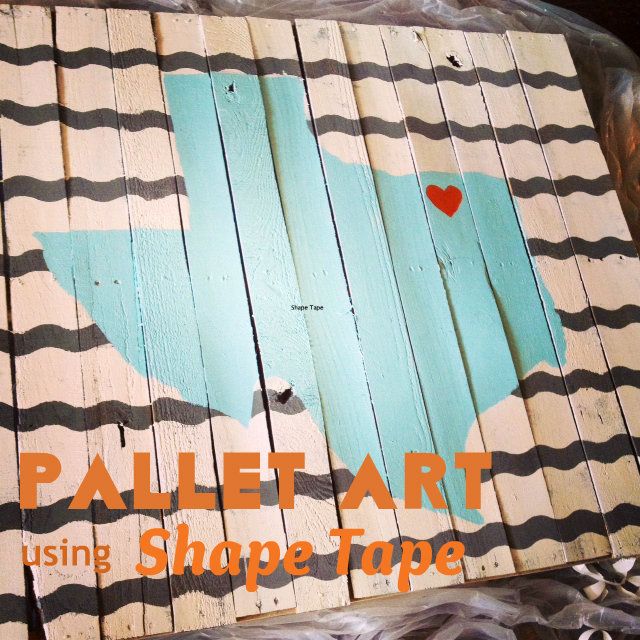#12 PALLET WALL ART CRAFT THAT USES SHAPE TAPE