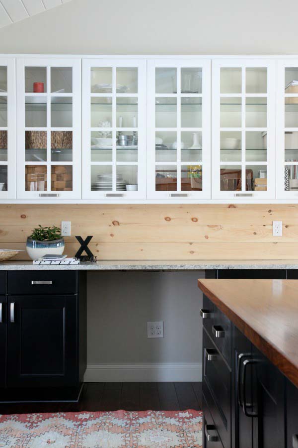 4. Simple wooden backsplash