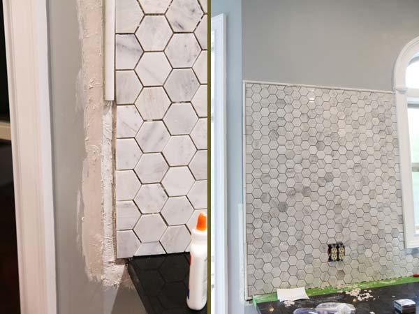 8. Geometric pattern backsplash