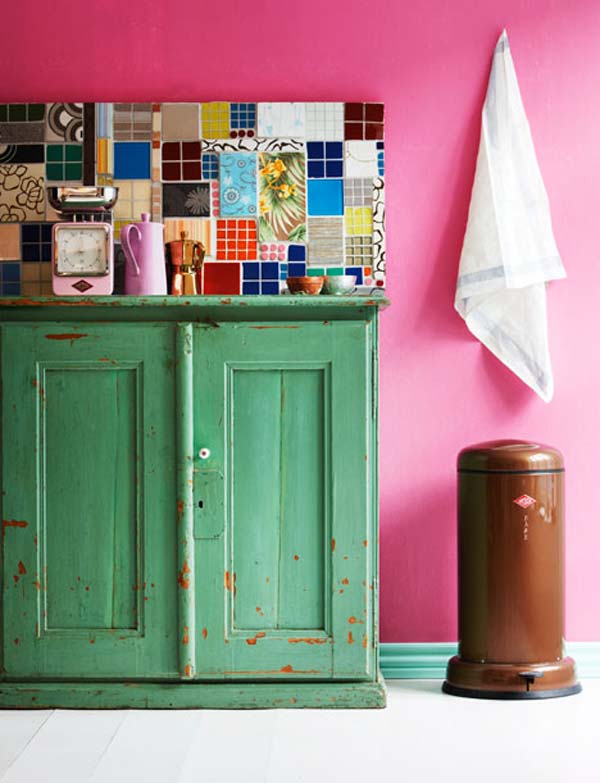 10. Mix and match old colorful tiles