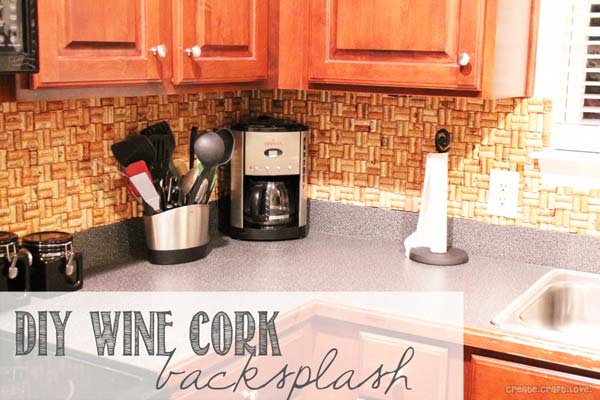 16. DIY wine cork backsplash
