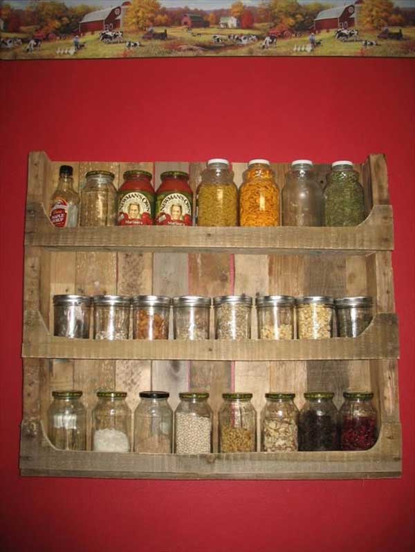 #22 WOODEN PALLET SPICE RACK