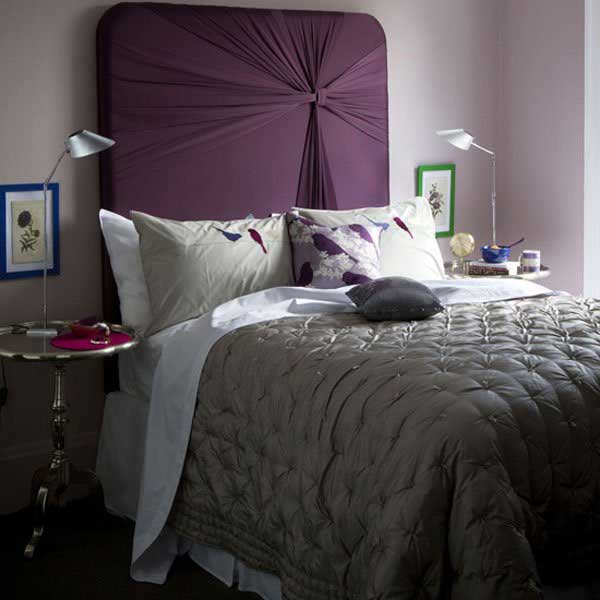 #3 Elegant Tall Purple Headboard Design