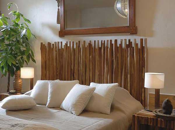 #8 Twigs Headboard Adding Coziness and Warmth