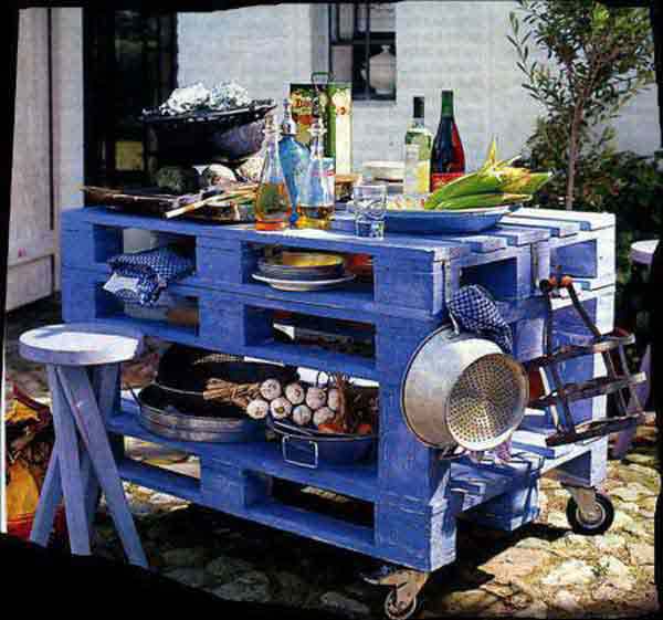 #25 WOODEN COOKING KITCHEN ISLE OUTDOOR USE