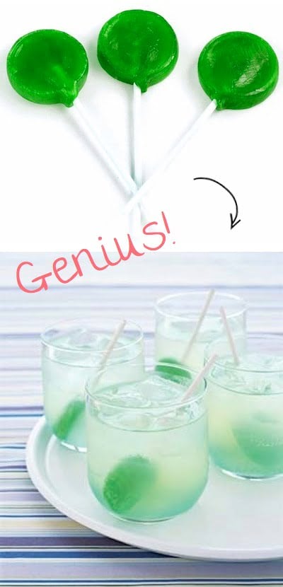 41. FUN COLORFUL DRINK STIRRERS FROM LOLLIPOPS