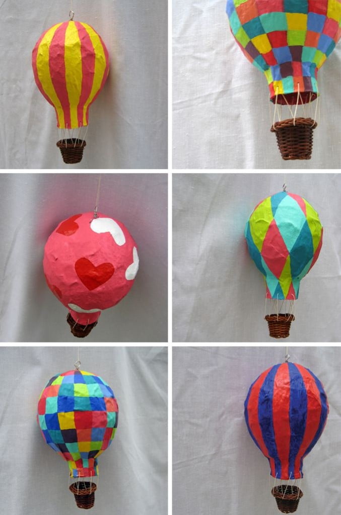 22. HOT AIR BALLOONS paper mache HERE