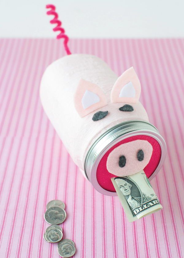 #9 MASON JAR CRAFT OF PIGGY BANK