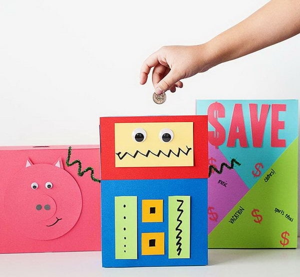 #11 SIMPLE UPCYCLED DIY CEREAL BOXES INTO PIGGY BANKS