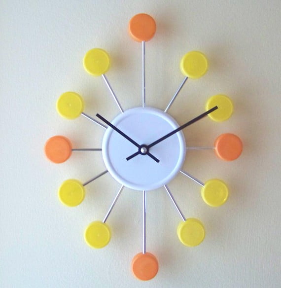 #16 Bottle Cap Colorful Clock