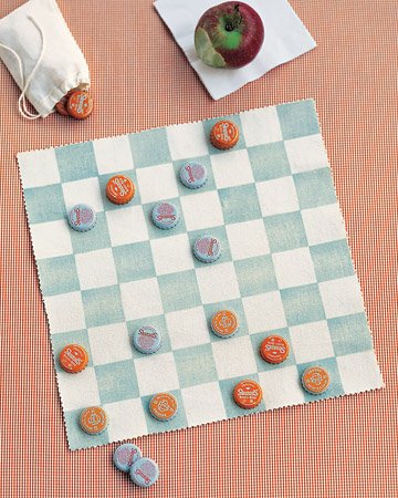 #12 Bottle Cap Canvas Checkerboard