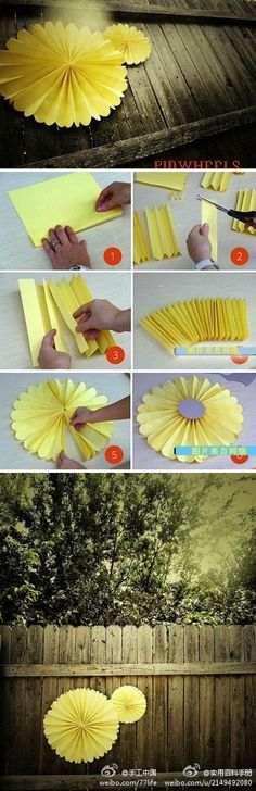Simple Folded Yellow Paper Medallions Welcoming Spring