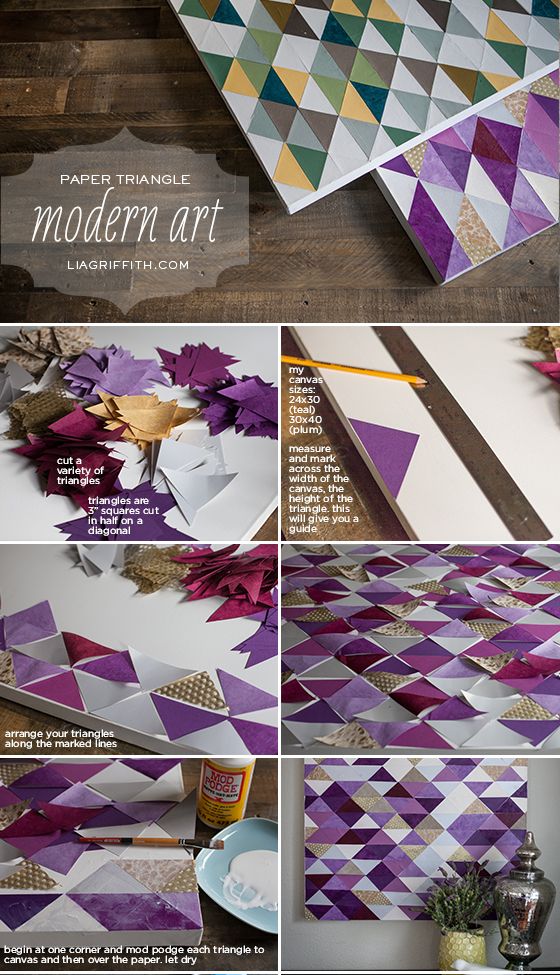 Paper Triangle Modern Wall Art Showcase