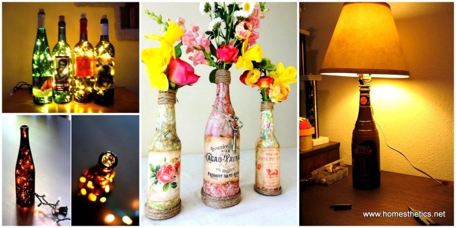 34 Fascinating Upcycling DIY Wine Bottle Projects To Refresh Your ...