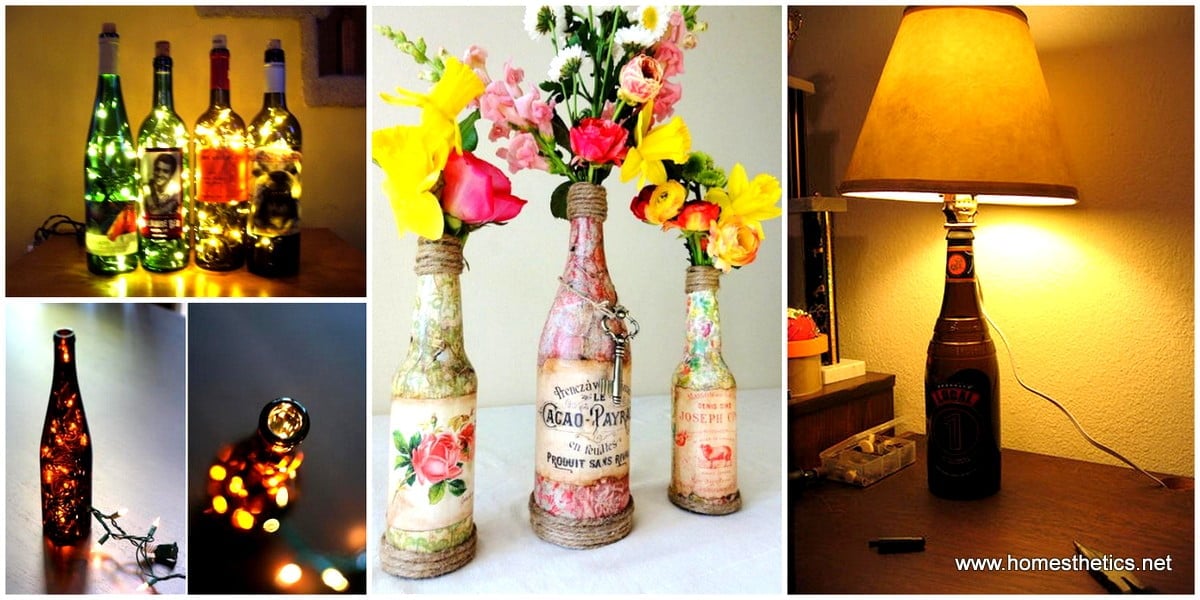 35 Fascinating Upcycling DIY Wine Bottle Projects to Refresh Your Interior