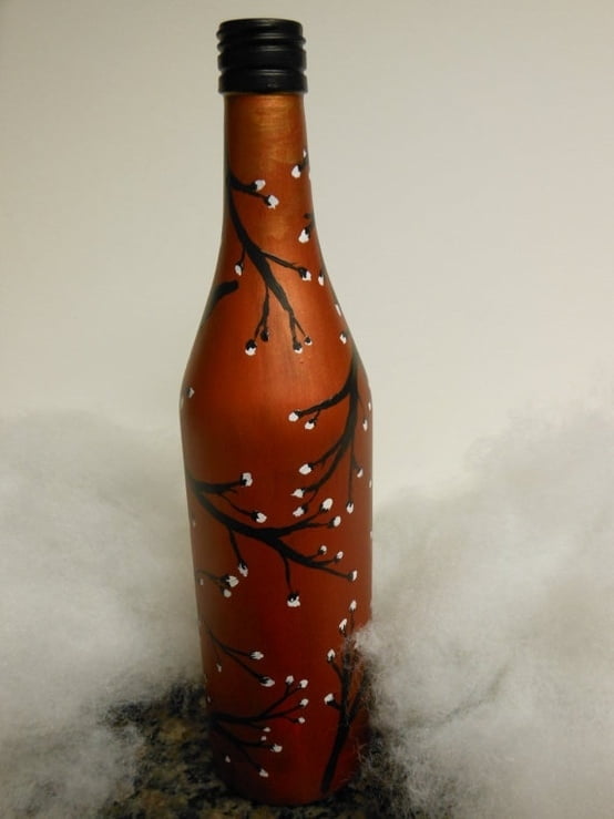 wine bottle painting designs