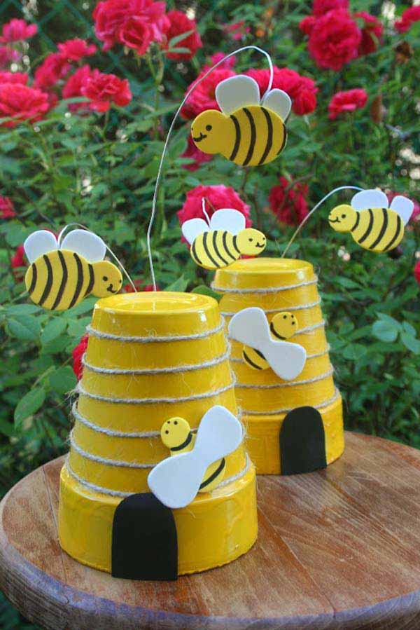 10. Colorful Bee Homes for Kids