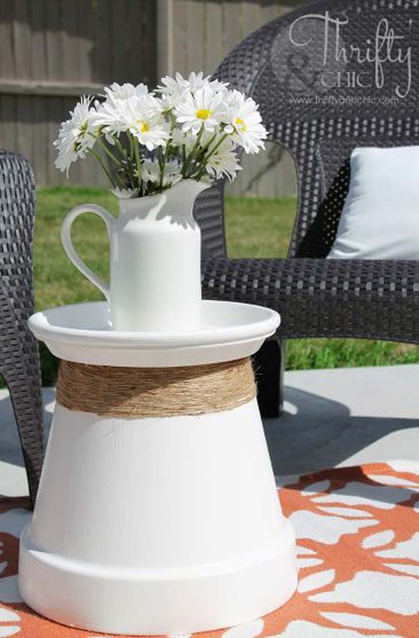 16. Huge White Terracotta Used as Side Table