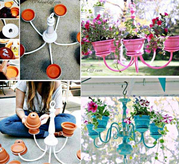 26 Beautiful Simple and Inexpensive Garden Projects Realized With Clay Pots homesthetics decor ideas (19)