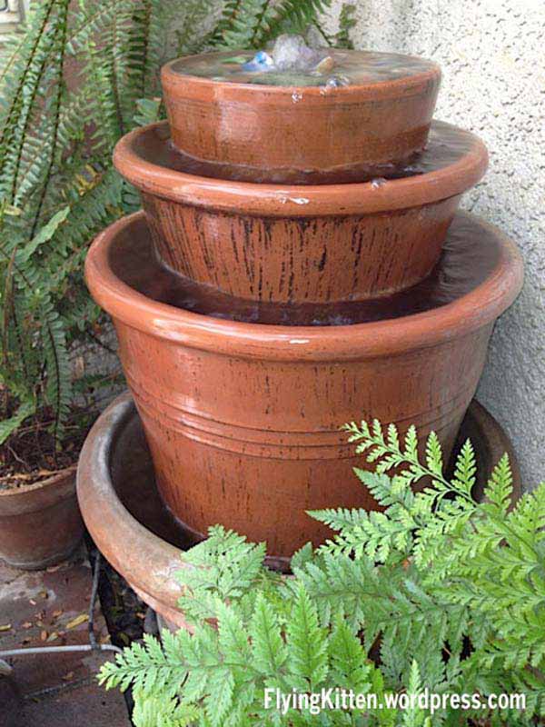 25. Small Clay Pot Fountain