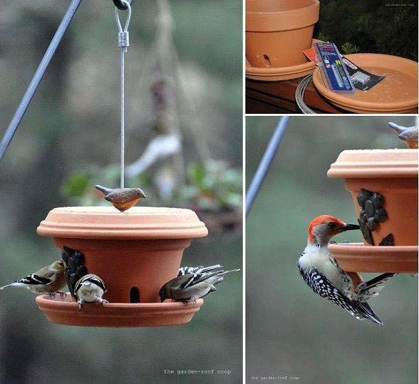5. Simple and Thoughtful Terracotta Bird-feeder