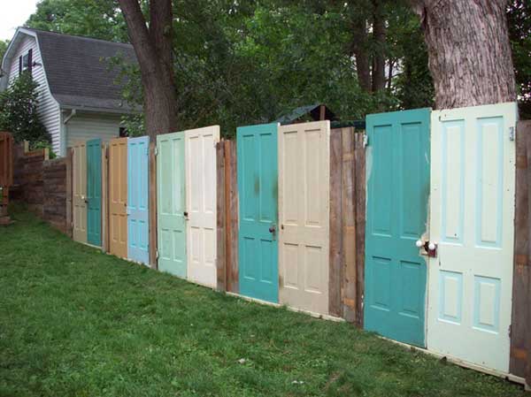 15.OLD DOORS REUSED AS A FENCE