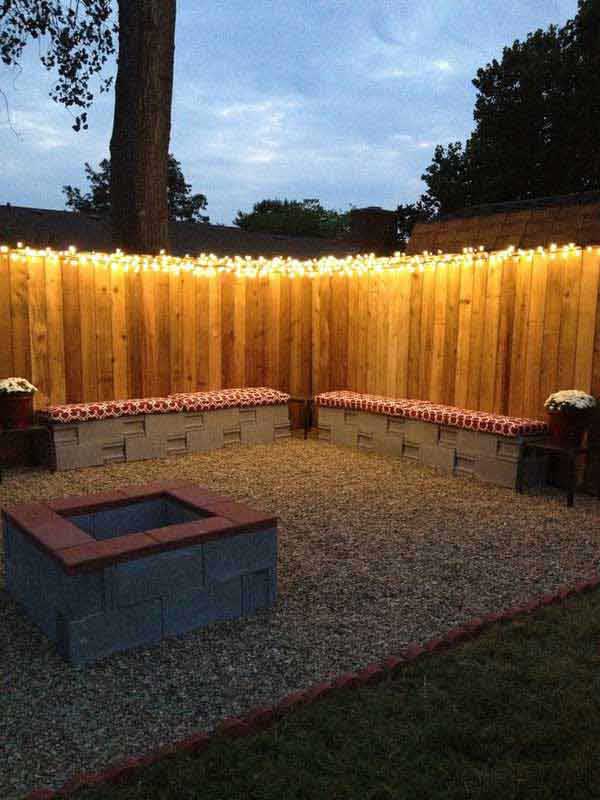 23.RECLAIMED WOODEN FENCE ANIMATED BY STRING LIGHTS