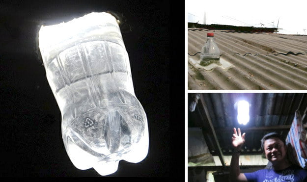 #25 Plastic Bottle Providing Light Indoors