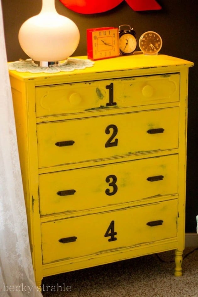 #23 Vintage Drawer Unit in Yellow