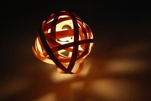 13. Wooden stripes merged into a light ball