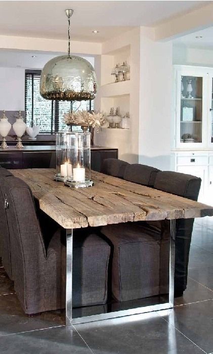 17 Simple and Magnificent Ways to Beautify Your Household Through Wood DIY Projects rough dinner table texture homesthetics