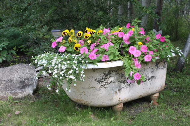 #14 Huge Flower Planter Made From Old Bath Tub