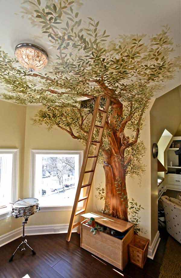 #20 Superb 3D Painted Tree Animating a Bedroom