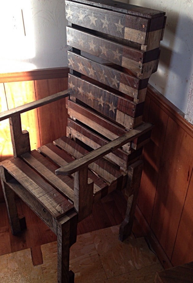 #13 Vintage Armchair Wearing The American Flag