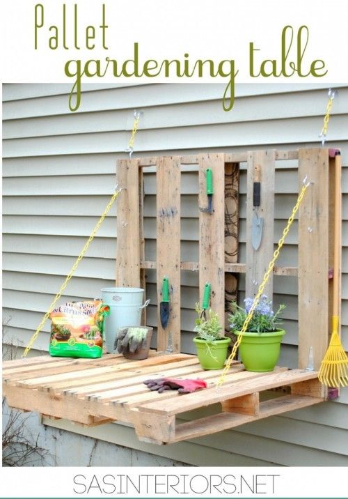 #13 FOLDABLE PALLET GARDENING TABLE