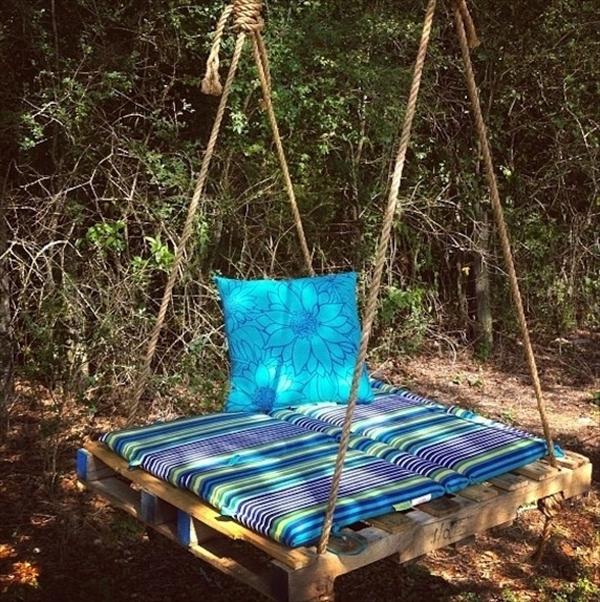 #23 OUTDOOR WOODEN SWING TO SOOTHE YOUR NERVES