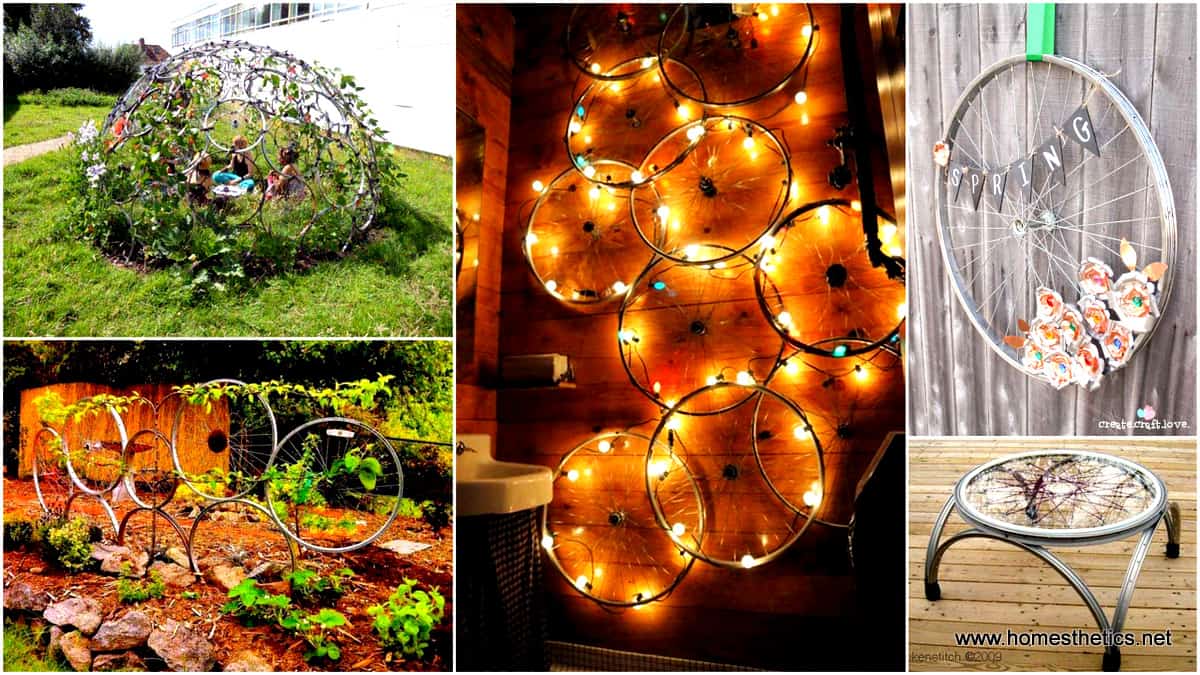 1 21 Awesomely Creative DIY Crafts Re purposing Bike Rims