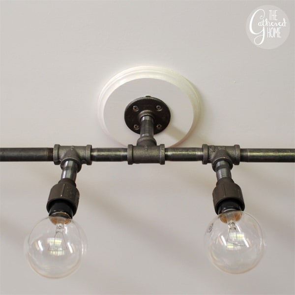 #4 CEILING LIGHT FIXTURE MADE FROM PIPES WITH REGULAR BULBS