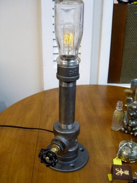 #6 SIDE-TABLE INDUSTRIAL LAMP WITH SOLD APPAREL