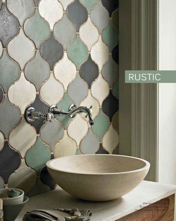 16. We simply adore the green variations of stone tiles used as an accent wall
