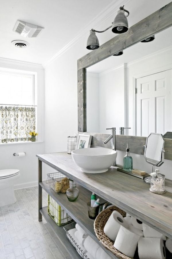 6. A modern take on a traditional natural bathroom using ash grey tones for a relaxing calming atmosphere