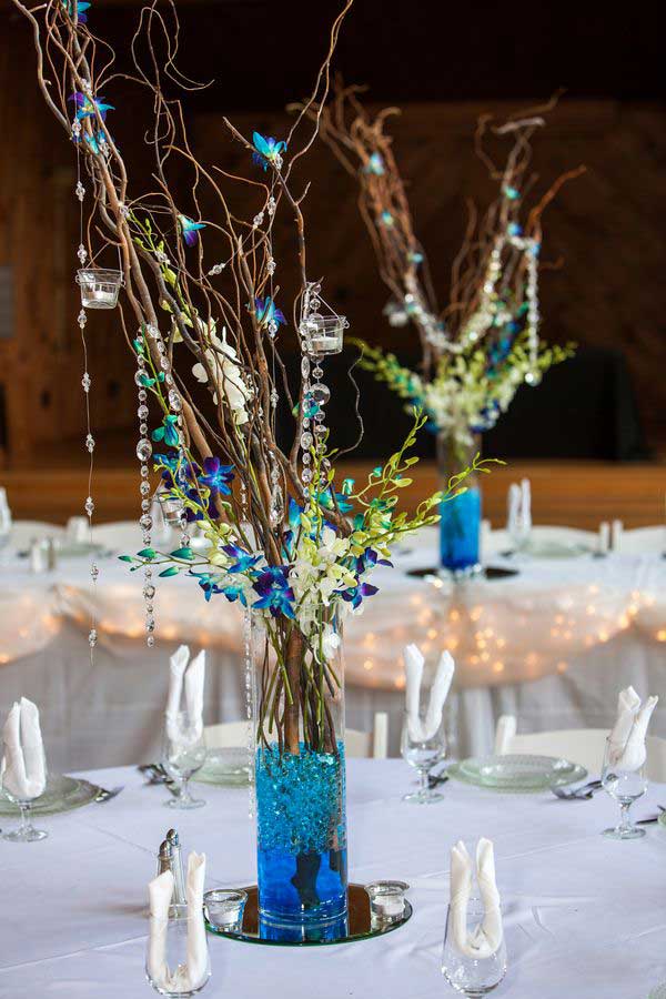 #14 Sculptural Blue Wedding Centerpieces