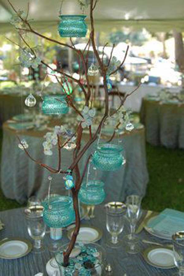 #6 Japanese Inspired Wedding Centerpiece With Small Elements on Sculptural Twig